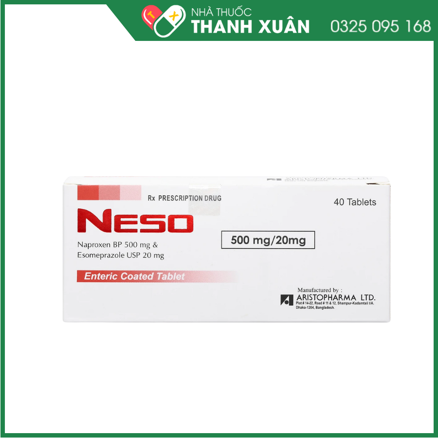 Neso 500mg/20mg trị thoái hóa khớp, viêm khớp dạng thấp
